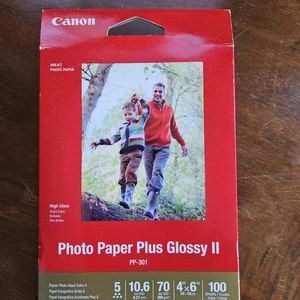 BRAND NEW Canon Photo Paper Plus Glossy II 100 4x6 sheets